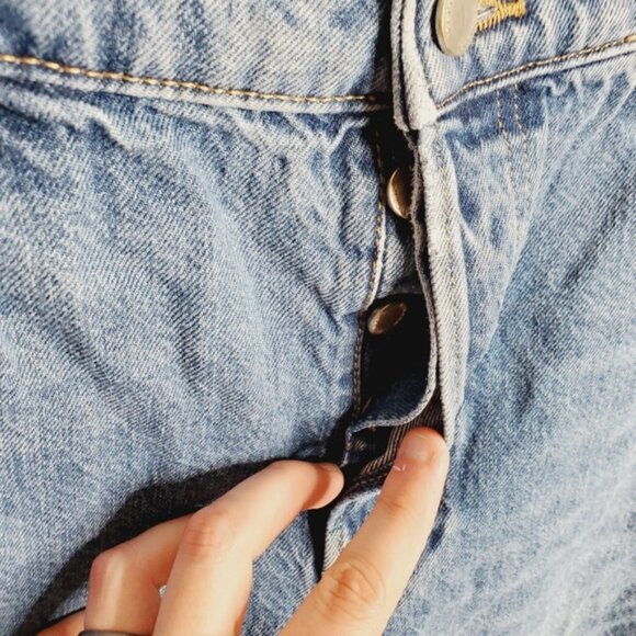 Banana Republic Midrise Loose Stovepipe Wide Leg Button Fly Baggy Jeans 31 - Picture 3 of 14